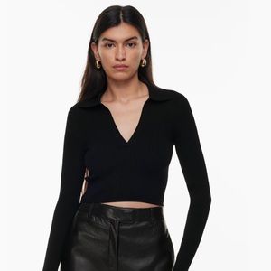 Aritzia sculpt knit polo size Small
